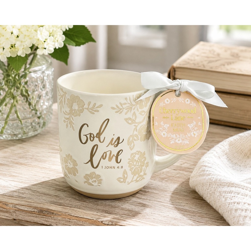 Christian Mug New "God is Love" 1 John 4:8 Faith Coffee Cup Inspirational 18 oz